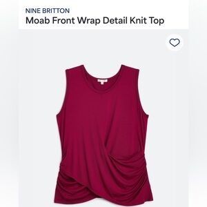 Nine Britton 3X burgundy wrap top